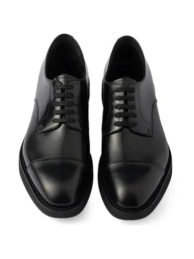 Prada Men's Brushed Leather Lace-Up Shoes - Black - Size 10.5 | Thumbnail 2 Prada Men's Brushed Leather Lace-Up Shoes - Black - Size 10.5 | Thumbnail 2
