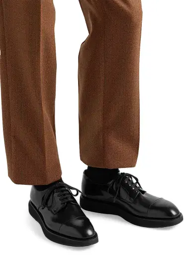 Prada Men's Brushed Leather Lace-Up Shoes - Black - Size 10.5 | Thumbnail 5 Prada Men's Brushed Leather Lace-Up Shoes - Black - Size 10.5 | Thumbnail 5