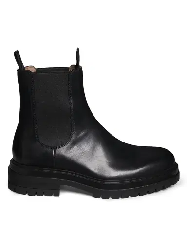 Gianvito Rossi Men's Chester Leather Chelsea Boots - Black - Size 10.5 | Thumbnail 1
