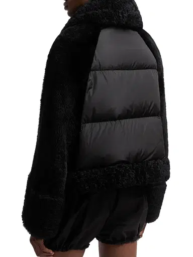 Moncler Women's Gobain Puffer Jacket in Shearling and Suede - Black | Thumbnail 3 Moncler Women's Gobain Puffer Jacket in Shearling and Suede - Black | Thumbnail 3