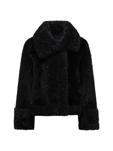 Moncler Women's Gobain Puffer Jacket in Shearling and Suede - Black | Thumbnail 1 Moncler Women's Gobain Puffer Jacket in Shearling and Suede - Black | Thumbnail 1