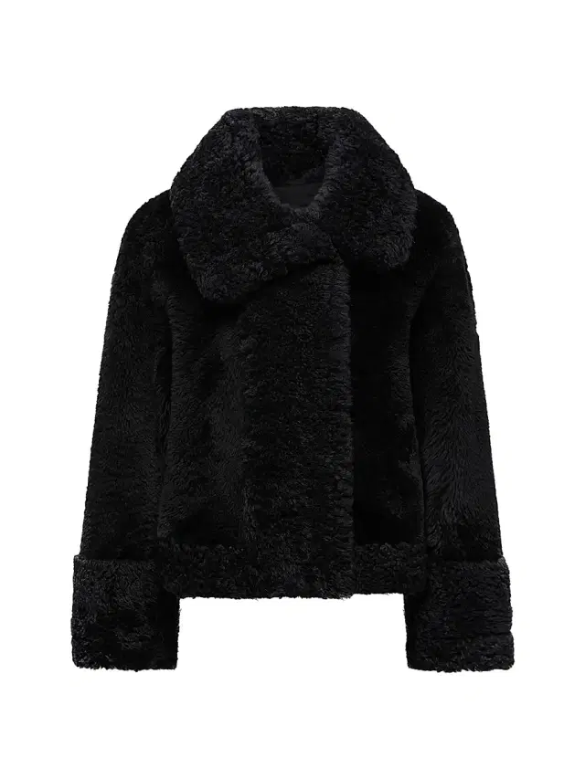 Women's Gobain Puffer Jacket in Shearling and Suede - Black Women's Gobain Puffer Jacket in Shearling and Suede - Black