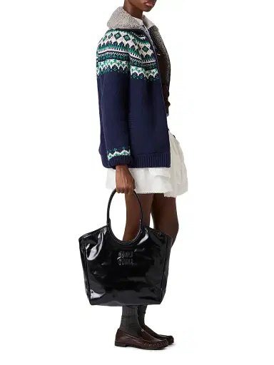 Miu Miu Women's Ivy Leather Tote Bag - Black | Thumbnail 2 Miu Miu Women's Ivy Leather Tote Bag - Black | Thumbnail 2