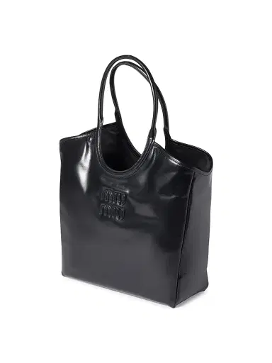 Miu Miu Women's Ivy Leather Tote Bag - Black | Thumbnail 4 Miu Miu Women's Ivy Leather Tote Bag - Black | Thumbnail 4