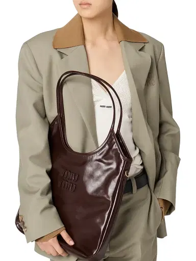 Miu Miu Women's Ivy Leather Tote Bag - Brown | Thumbnail 3 Miu Miu Women's Ivy Leather Tote Bag - Brown | Thumbnail 3