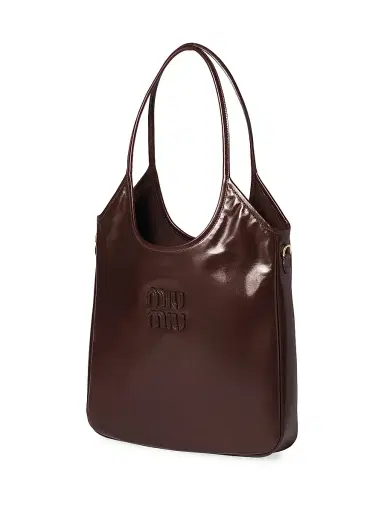 Miu Miu Women's Ivy Leather Tote Bag - Brown | Thumbnail 5 Miu Miu Women's Ivy Leather Tote Bag - Brown | Thumbnail 5