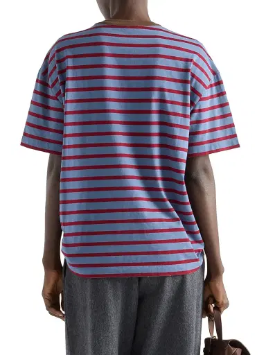 Prada Women's Oversized Striped Jersey T-Shirt | Thumbnail 3 Prada Women's Oversized Striped Jersey T-Shirt | Thumbnail 3