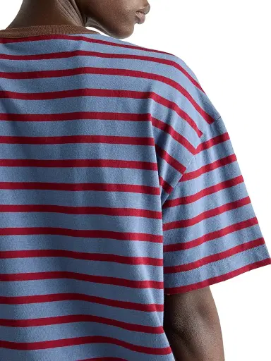 Prada Women's Oversized Striped Jersey T-Shirt | Thumbnail 4 Prada Women's Oversized Striped Jersey T-Shirt | Thumbnail 4