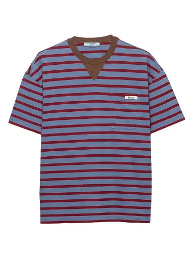Prada Women's Oversized Striped Jersey T-Shirt | Thumbnail 1 Prada Women's Oversized Striped Jersey T-Shirt | Thumbnail 1