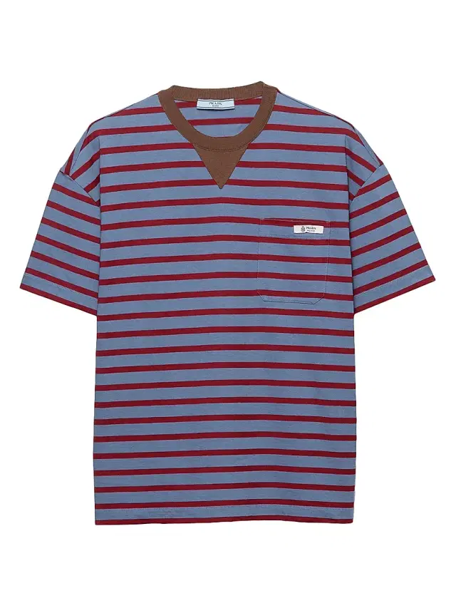 Women's Oversized Striped Jersey T-Shirt - Blue