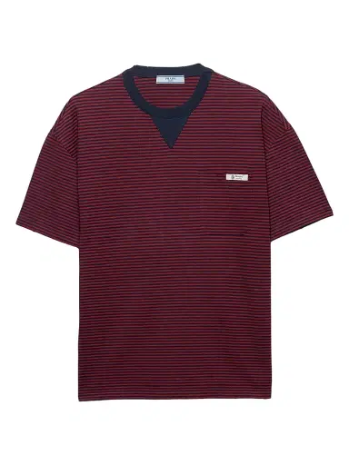 Prada Women's Oversized Striped Jersey T-Shirt - Dark Red - Size XL | Thumbnail 1