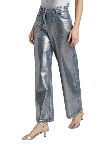 Significant Other Women's Sabrina Silver Foil Jeans - Silver Foil | Thumbnail 4