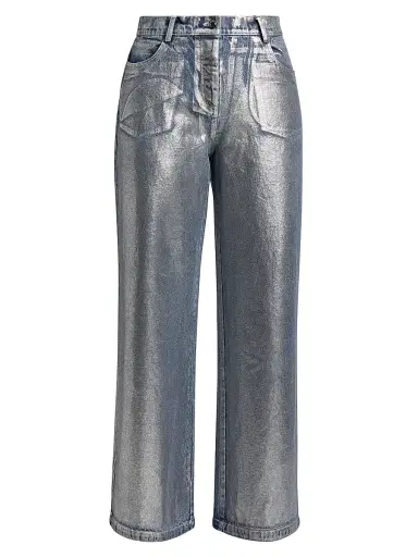 Significant Other Women's Sabrina Silver Foil Jeans - Silver Foil | Thumbnail 1