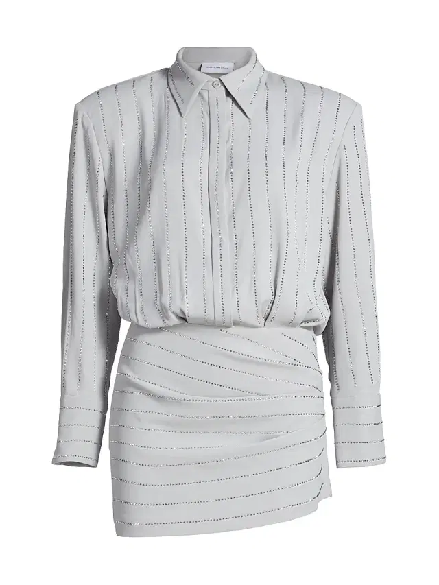 Significant Other Women's Fraya Diamante Striped Shirtdress - Pewter