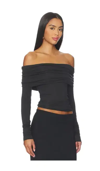 SKIMS Sheer Modal Off Shoulder Long Sleeve Top | Thumbnail 2