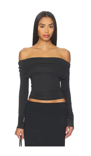SKIMS Sheer Modal Off Shoulder Long Sleeve Top | Thumbnail 1