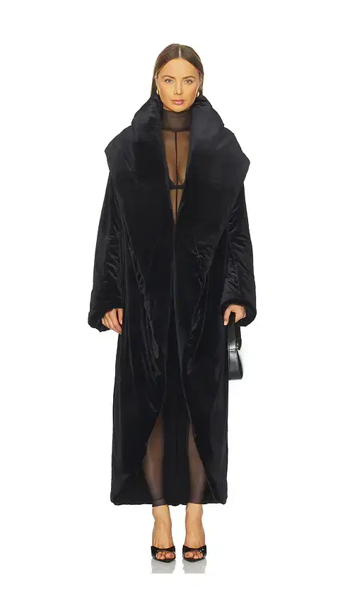 Norma Kamali Oversized Shawl Collar Maxi Coat