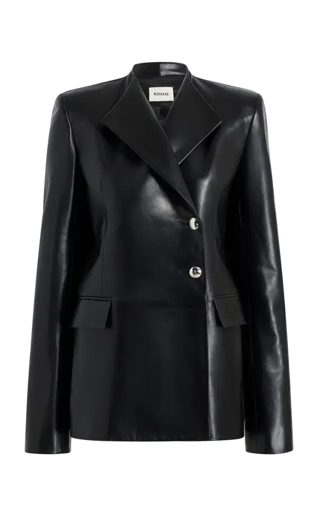 Elona Double-Breasted Leather Jacket