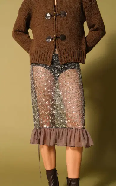 SIEDRÉS Rosalie Embellished Tulle Midi Skirt | Thumbnail 2