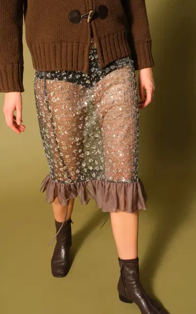 SIEDRÉS Rosalie Embellished Tulle Midi Skirt | Thumbnail 3