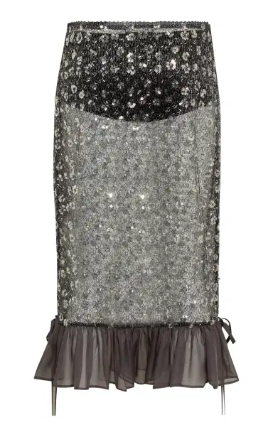 SIEDRÉS Rosalie Embellished Tulle Midi Skirt | Thumbnail 4