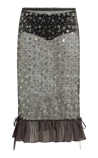 SIEDRÉS Rosalie Embellished Tulle Midi Skirt | Thumbnail 1