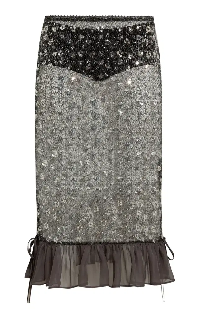 Rosalie Embellished Tulle Midi Skirt