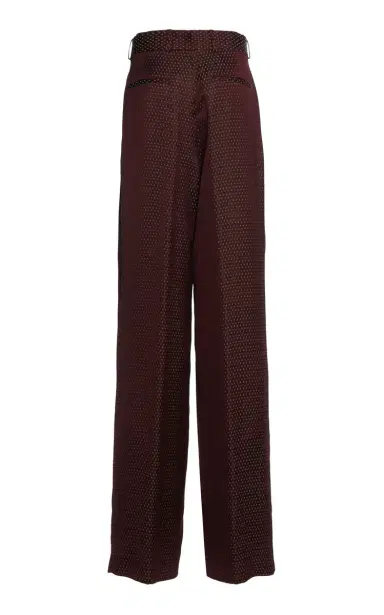 Dries Van Noten Peaches Belted Jacquard Wide-Leg Pants | Thumbnail 2