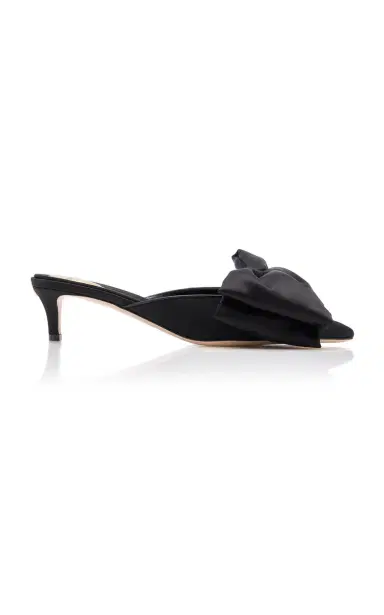 Valentino Garavani Yolande Bow-Detailed Satin Mules | Thumbnail 1 Valentino Garavani Yolande Bow-Detailed Satin Mules | Thumbnail 1