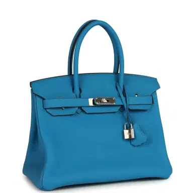 HERMÈS Hermes Birkin 30 Bleu Zanzibar Verso Togo Palladium Hardware | Thumbnail 2