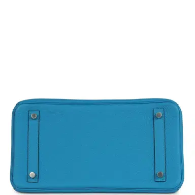 HERMÈS Hermes Birkin 30 Bleu Zanzibar Verso Togo Palladium Hardware | Thumbnail 6