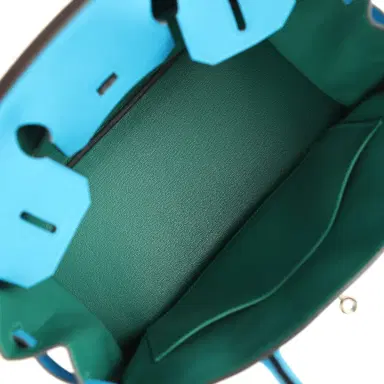 HERMÈS Hermes Birkin 30 Bleu Zanzibar Verso Togo Palladium Hardware | Thumbnail 8