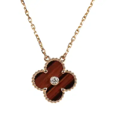 Van Cleef & Arpels Van Cleef & Arpels 2017 Holiday Vintage Alhambra Pendant Necklace Bull's Eye 18K Rose Gold Hardware & Diamonds | Thumbnail 2 Van Cleef & Arpels Van Cleef & Arpels 2017 Holiday Vintage Alhambra Pendant Necklace Bull's Eye 18K Rose Gold Hardware & Diamonds | Thumbnail 2