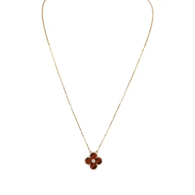 Van Cleef & Arpels Van Cleef & Arpels 2017 Holiday Vintage Alhambra Pendant Necklace Bull's Eye 18K Rose Gold Hardware & Diamonds
