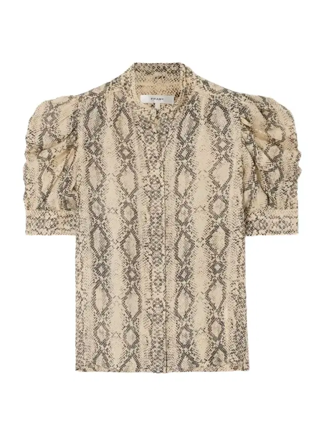 Gillian Snake-print Silk-chiffon Shirt