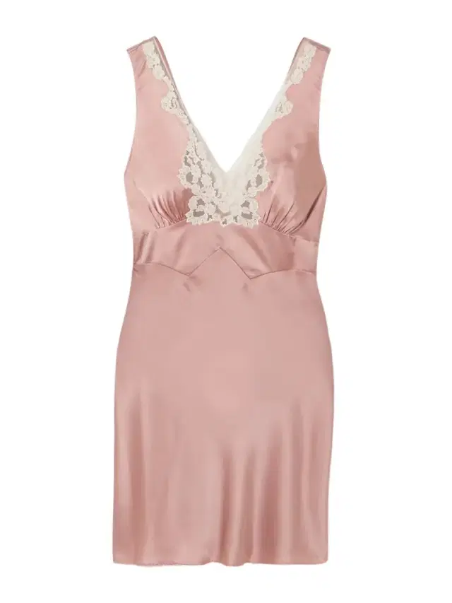 Gathered Tie-detailed Lace-trimmed Silk-satin Mini Dress