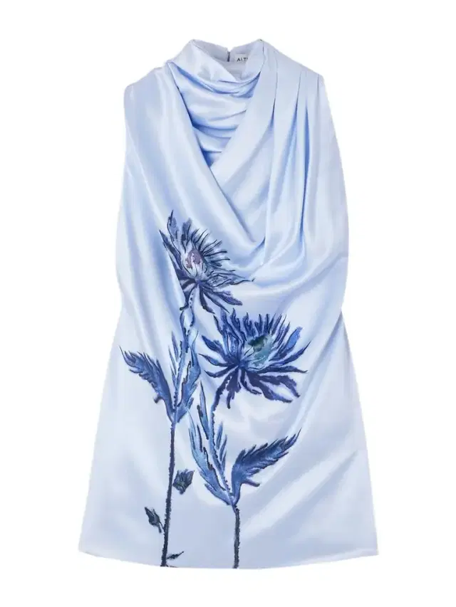 Sleary Draped Floral-print Silk-satin Top