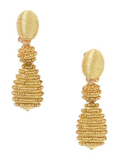 Oscar de la Renta Beaded Gold-tone Clip Earrings | Thumbnail 1