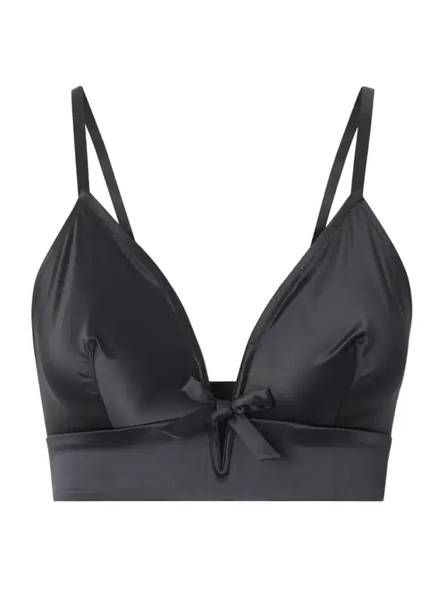 Jean Bow-detailed Satin Soft-cup Tirangle Bra