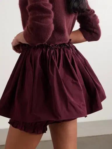 SHUSHU/TONG Gathered Taffeta Mini Skirt | Thumbnail 3