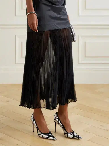 Gianvito Rossi 95 Suede-trimmed Mirrored-leather Pumps | Thumbnail 2 Gianvito Rossi 95 Suede-trimmed Mirrored-leather Pumps | Thumbnail 2