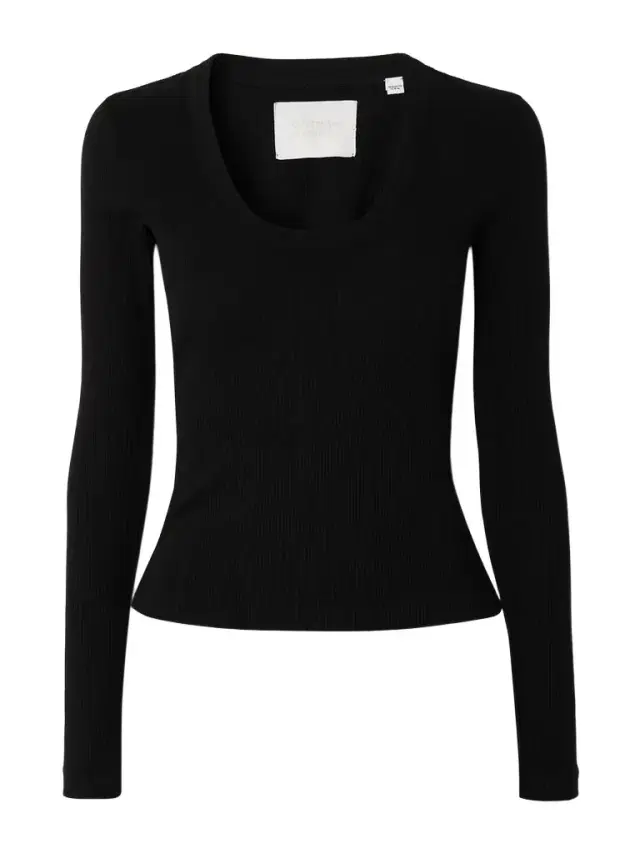 Mara Ribbed Stretch Cotton And Lyocell-blend Jersey Top