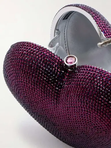 Judith Leiber Couture Petit Coeur Crystal-embellished Silver-tone Clutch | Thumbnail 5 Judith Leiber Couture Petit Coeur Crystal-embellished Silver-tone Clutch | Thumbnail 5