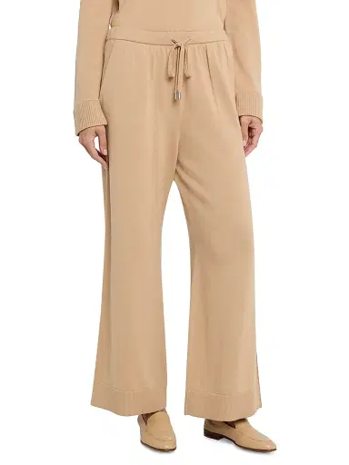 SIMKHAI Women's Travel Cotton-Cashmere Drawstring Pants - Light Camel | Thumbnail 3 SIMKHAI Women's Travel Cotton-Cashmere Drawstring Pants - Light Camel | Thumbnail 3