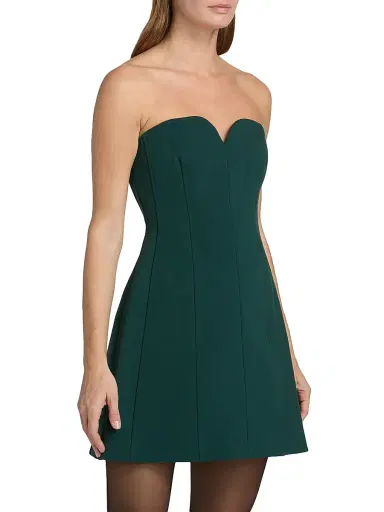 SIMKHAI Women's Devin Bustier Minidress - Emerald | Thumbnail 4