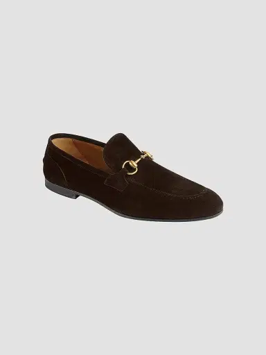 Gucci Men's Jordaan Horsebit Suede Mocassins - Cocoa - Size 15 | Thumbnail 2 Gucci Men's Jordaan Horsebit Suede Mocassins - Cocoa - Size 15 | Thumbnail 2