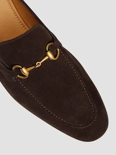 Gucci Men's Jordaan Horsebit Suede Mocassins - Cocoa - Size 15 | Thumbnail 4 Gucci Men's Jordaan Horsebit Suede Mocassins - Cocoa - Size 15 | Thumbnail 4