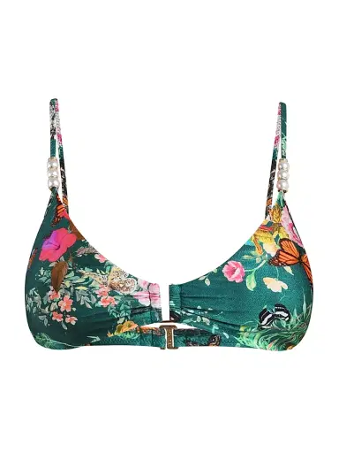 L'AGENCE Women's Charonda Butterfly Yazmin Printed Triangle Bra Top | Thumbnail 1 L'AGENCE Women's Charonda Butterfly Yazmin Printed Triangle Bra Top | Thumbnail 1
