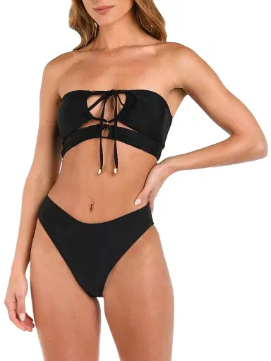 L'Agence Women's Solids Sirena Solid Halterneck Bikini Top | Thumbnail 4