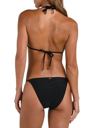 L'AGENCE Women's Solids Kristin Triangle Bikini Top - Black | Thumbnail 4